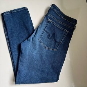 AG Jeans Prima Crop Blue Denim Mid-Rise Cigarette Ankle Size 30